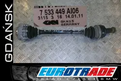 BMW E81 E82 E87 E88 E89 Bakre vänster axel 7533449