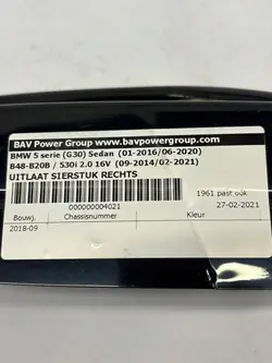 BMW G30 G31 Oikea pakoputken pää - OEM-osat