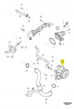 Pompe à Eau 2.0D D4204T Volvo S90 V90 V60 XC90 XC60 2020- OE 32252284