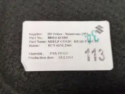 OEM 88910-61M01 Prateleira Traseira Suzuki SX4 S-Cross