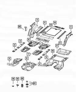 Jeep Wrangler JL 4D kofferbakvloerpaneel OEM 6BP45TX7AE