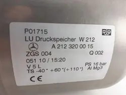 Réservoir d'air OEM A2123200015 pour Mercedes-Benz E W212