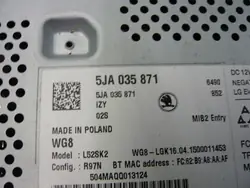 Radio de fábrica Skoda Rapid OEM 5JA035871C
