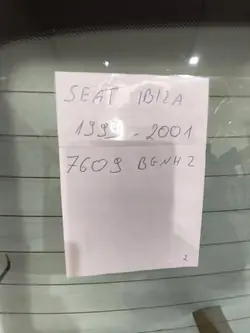 Vitre Arrière OEM 7609BGNHZ pour Seat Ibiza 1999-2002