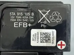 Batería Audi VW 5TA915105B 12V 70Ah EFB+ Usada