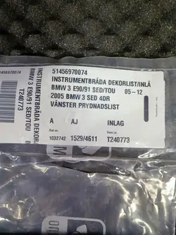 BMW E90/91 Garniture Décorative Tableau Gauche
