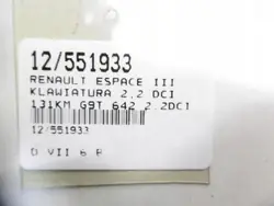 Ventiltangentbord OEM AK-12-551933 för Renault Espace III