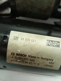 Motor de arranque 55578921 1.4 T Turbo Opel Astra IV (2009- ) J