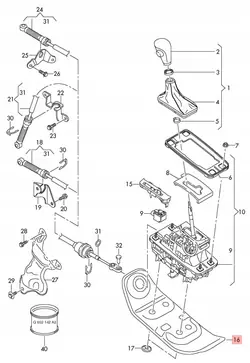 Isolation Sélecteur Audi OEM 8K0713077B