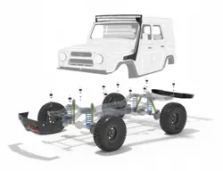 Kit de Rehausse de Caisse GAZ UAZ 50mm