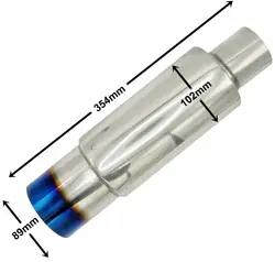 Silencieux Sport Universel Smoke 2" 51mm Embout 89mm MF06-2BRP