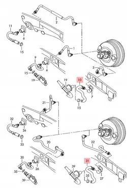 Mangueira de servo travão OEM 4B0611931CM para Audi A6 C5
