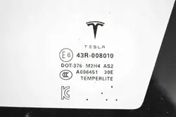 Tesla Model S Vänster Bakruta OEM 43R008010