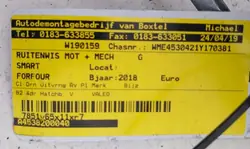 Mecanismo limpiaparabrisas Smart Forfour OEM 288009065R