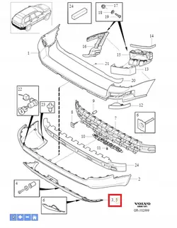 Volvo OE 30678965 stötfångarspoiler