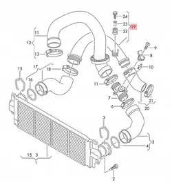 VW T5 T6 2.0 TDI Intercooler Schlauch 7E0145762C