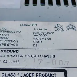 OEM PU3917B CD/DVD-vaihtaja Peugeot 508 2015