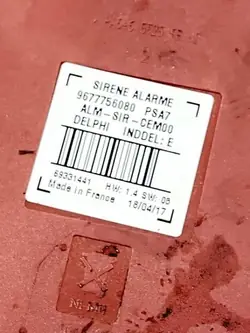 Alarmhoorn OEM 9677756080 voor Citroën Berlingo Bestelwagen