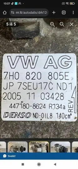 Pièces refroidissement VW OEM 4H0820805 Transporter V