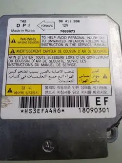 Module de capteur d'airbag Chevrolet Kalos Daewoo 96411996