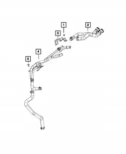 Verwarmingsslang links OEM 68280786AD voor Jeep Wrangler JL