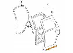 Vedação Inferior da Porta Direita Traseira OEM para Tahoe/Yukon/Escalade