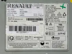 Lector Radio Nav OEM 281153785R para Renault Megane IV