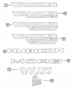 Mopar Wrangler Unlimited Sport Embleem 6GP10CA1AB