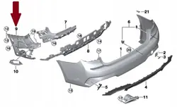 Support Droit de Pare-chocs Arrière BMW 3 G20 M Package