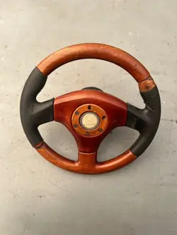 Volante Honda Civic VII OEM MEFJUU Madera y Cuero