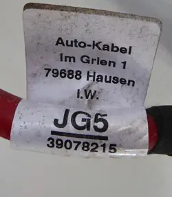 Vaihtovirtageneraattorin kaapeli OEM 39078215 Opel Astra K