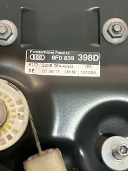 OEM 8F0839398D Lève-vitre arrière droit Audi A5/S5/RS5