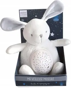 Projetor de Luz Noturna Doudou et Compagnie Coelho Branco