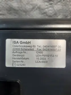 Unidade de exibição ISA 12486 LEA-PM16/112-10
