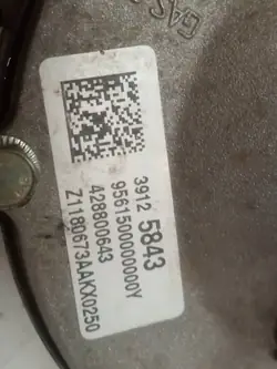 LPG-kaasupaineenvähennin OEM 39125843 Opel Astra IV
