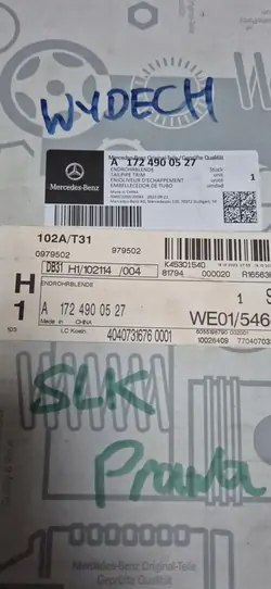 MERCEDES-BENZ SLK R172 Estremità del Tubo di Scarico Destro A1724900527