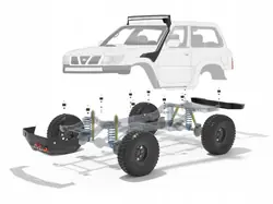 Rehausseur de caisse Nissan Patrol Y61 25mm - 3 portes