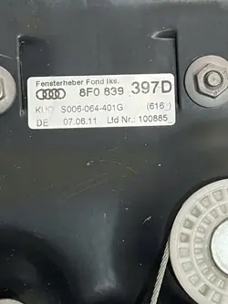 Lève-vitre arrière gauche Audi A5/S5/RS5 Cabrio 8F0839397D