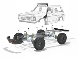 Rehausseur de caisse Nissan Patrol Y60 50mm - 3 portes