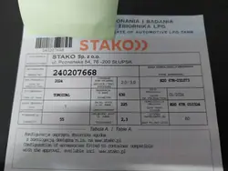 LPG-Gasflasche 55L 2034R Stako Gebraucht + Ventil