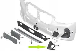 BMU51118081214 Rejilla Parachoques Delantero Derecho BMW X3 G01