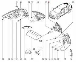 Feu Arrière Gauche 265550041R Renault Fluence Original