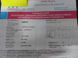 BUTLA GAZOWA LPG 43L 2034R Tanque Suspenso com Válvula