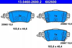 Pastillas de freno ATE OEM 13.0460-2600.2 - Usadas