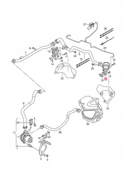 Vanne d'air secondaire AUDI A6 C7 3.0 TFSI 06E131101K