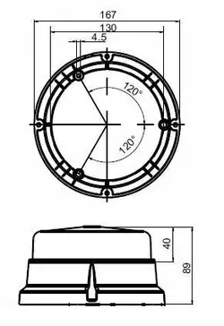 Klaxon LED R65 12-24V Blanc (3 vis, d'occasion)