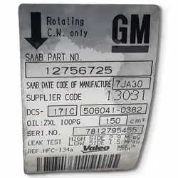 Airconditioningcompressor Saab 9-5 1.9 TiD
