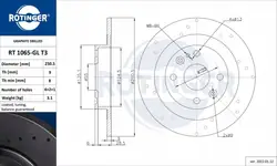 2x Rotinger RT 1065-GL T3 Bromsskiva