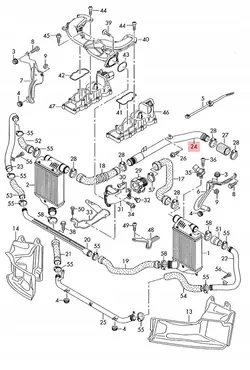 Intercooler-slang AUDI A4 B7 2.7 TDI A6 3.0 TDI 4F0145738F