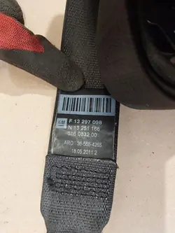 Säkerhetsbälte fram höger OEM 13297098 för Opel Astra J